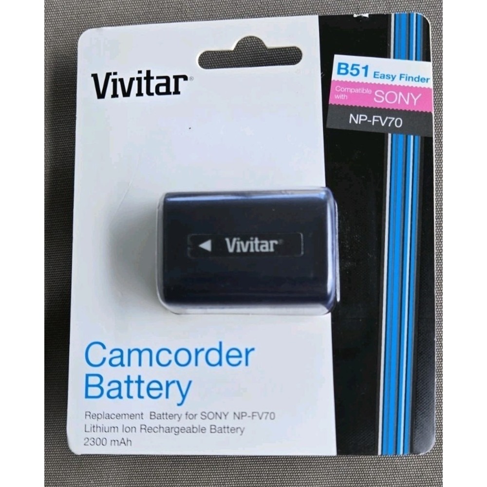 New Sealed Vivitar NP-FV70 2300mAhBattery f/Sony cx150,cx550,cx110